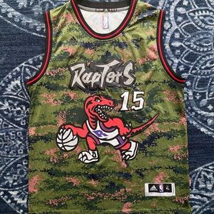 Vintage Vince Carter Camo Raptors Jersey